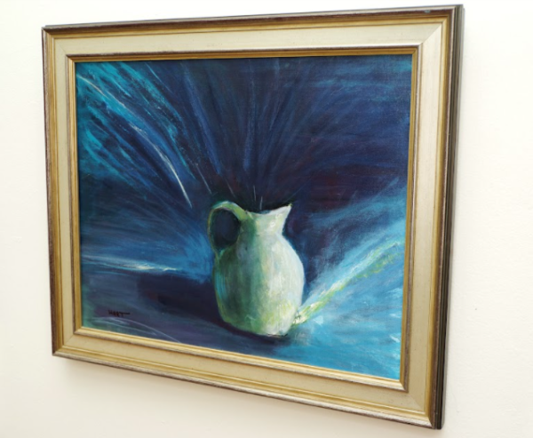 Pitcher in Blue Shadows by Barbara Hart 1