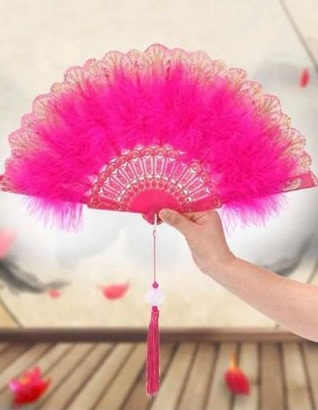 Pink Feather Fan 1